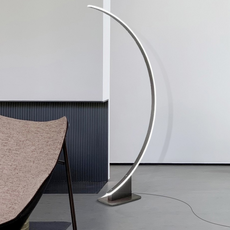 Moderne Stehleuchte Schwarz Metall Silikon Linear Wohnzimmer