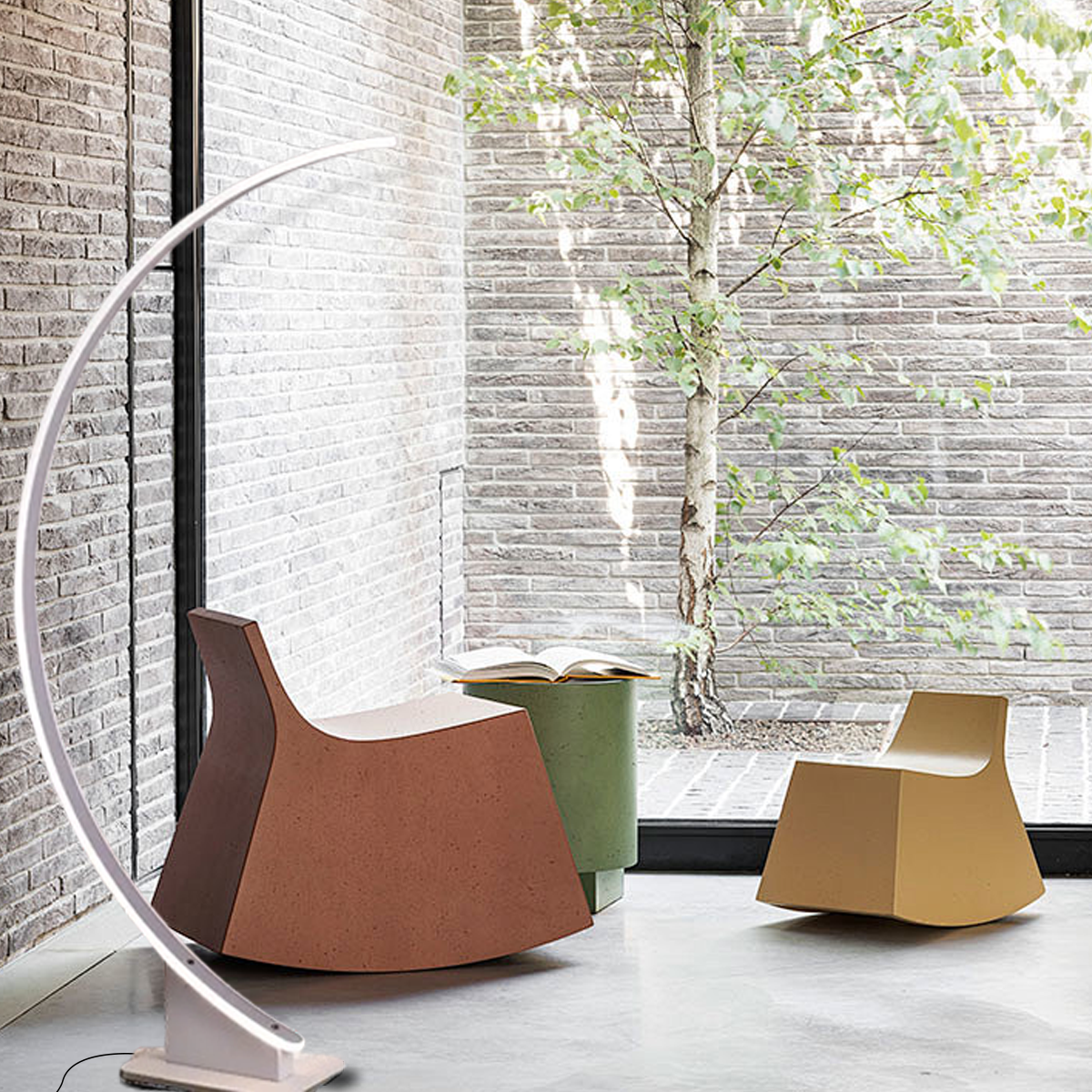 Moderne Stehleuchte Schwarz Metall Silikon Linear Wohnzimmer