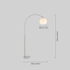 Maßzeichnung der Modern LED  Stehleuchte Weiß 