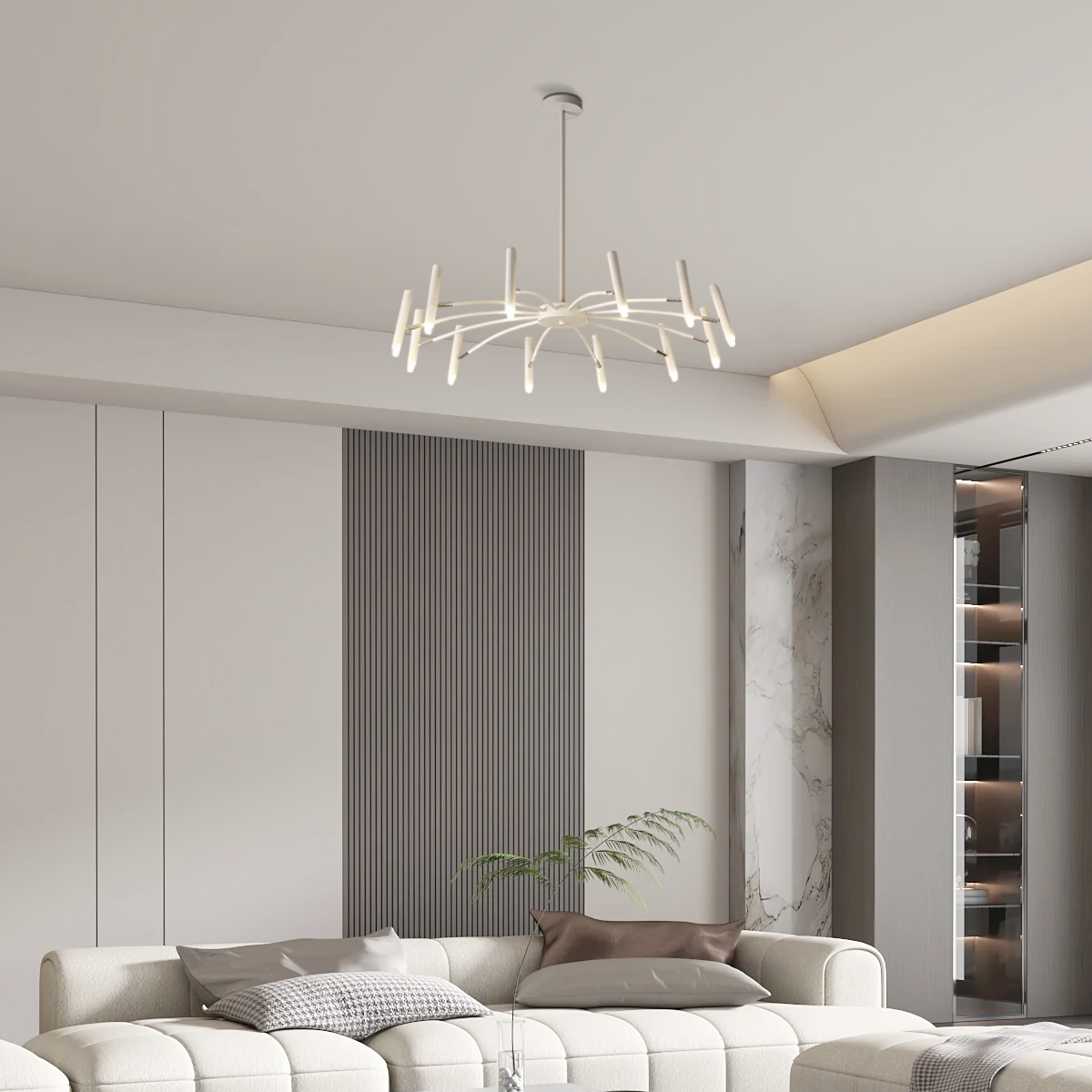 Modern Kronleuchter LED Dendritisch Schwarz Metall - ideal fuer Wohnzimmer
