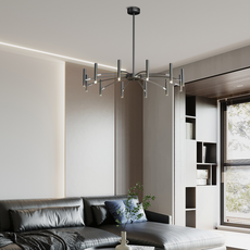 Modern Kronleuchter LED Dendritisch Schwarz Metall - ideal fuer moderne Raeum