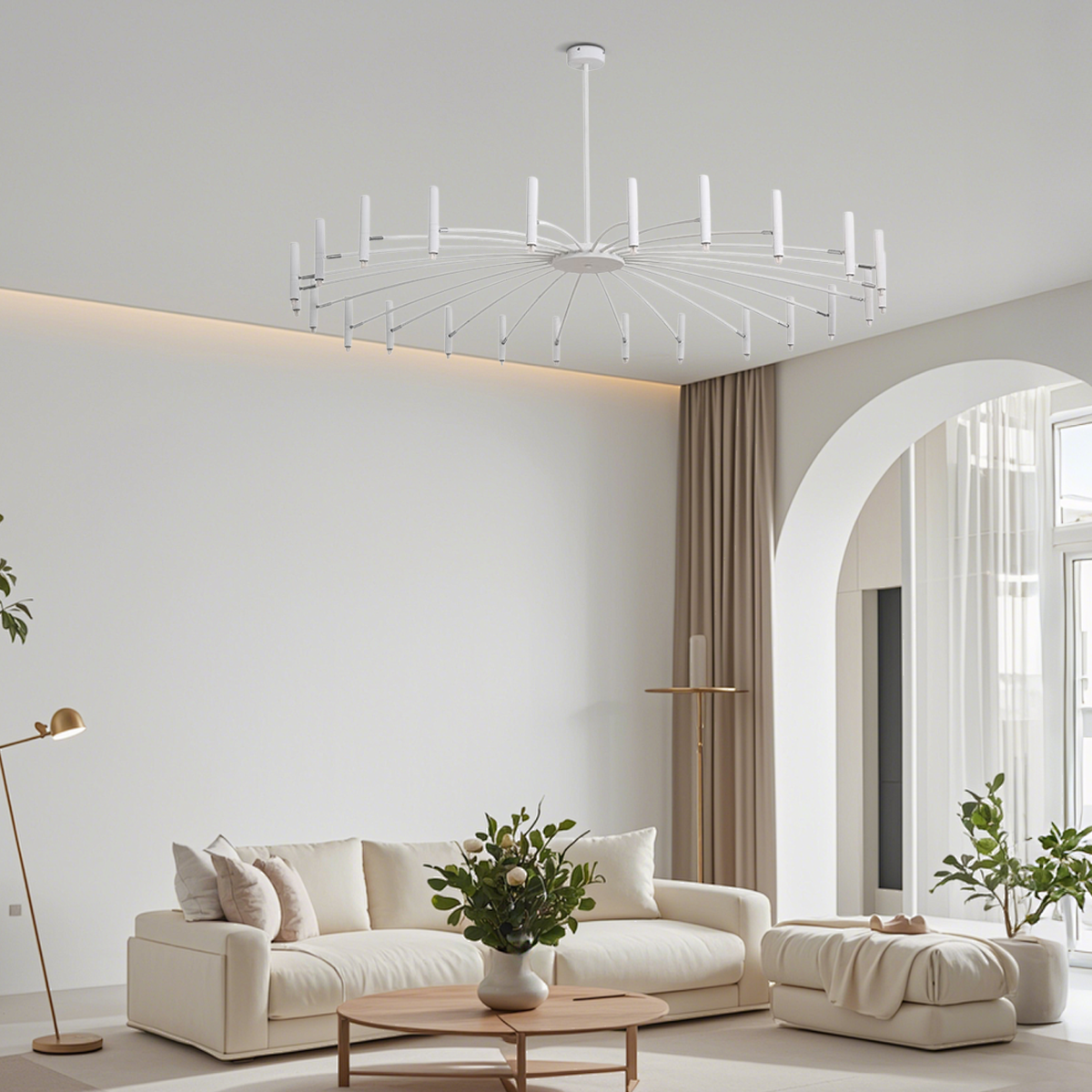 Modern Kronleuchter LED Dendritisch Weiss - Strahlend und edel