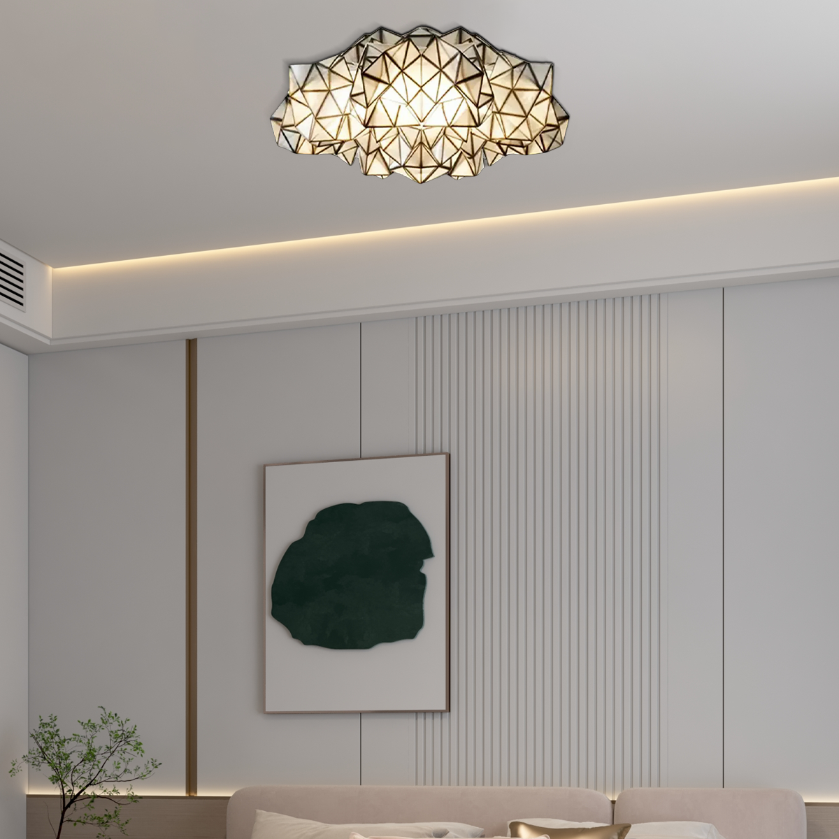 Art Deco Pendelleuchte/Deckenleuchte LED Geometrisch Metall Schlafzimmer