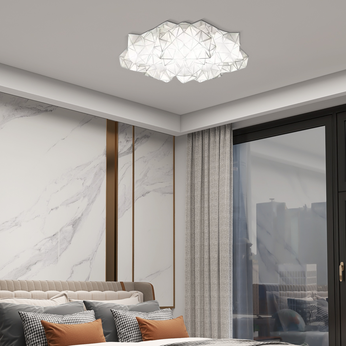 Art Deco Pendelleuchte/Deckenleuchte LED Geometrisch Metall Schlafzimmer