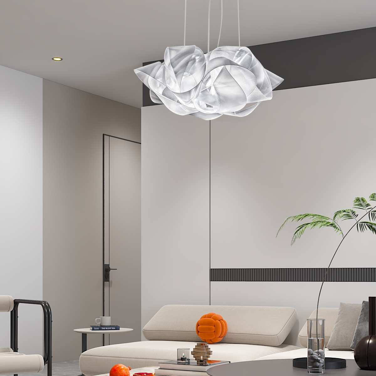 Minimalistisch Pendelleuchte LED Blumen Silber Acryl Wohn/Schlaf/Esszimmer