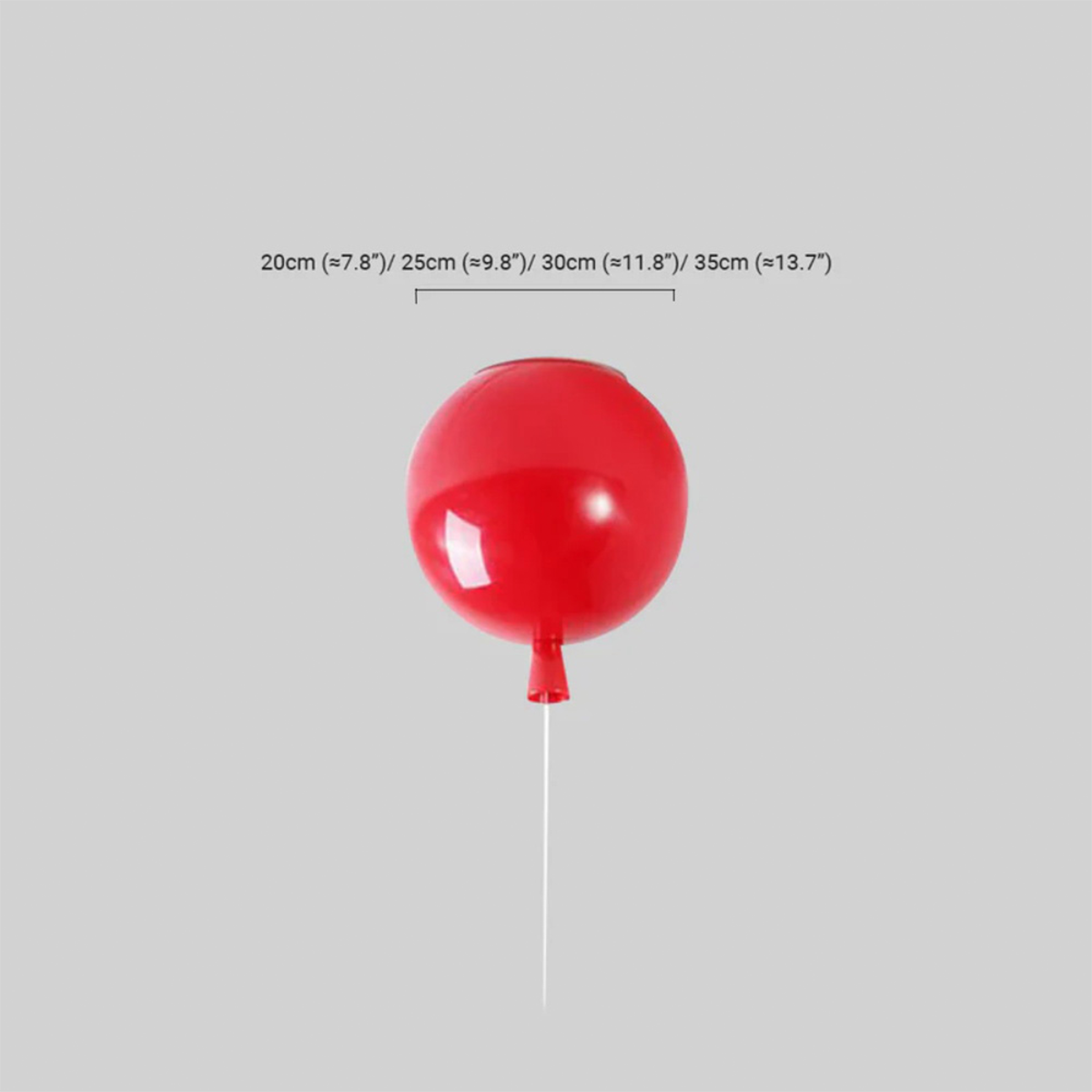 Maßzeichnung der modern Deckenleuchte LED Ballonförmig Metall 