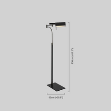 Industriell Stehleuchte LED Linear Schwarz Leder Metall Wohnzimmer