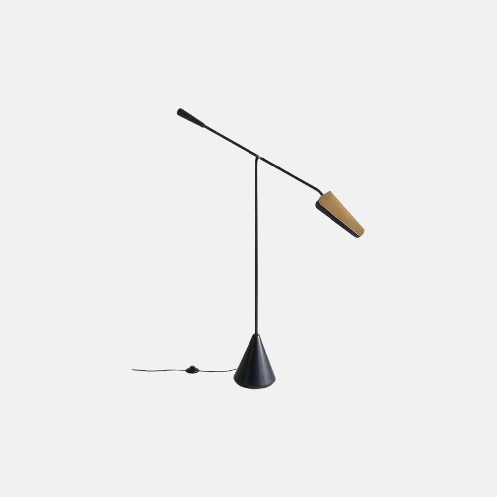 Modern Stehleuchte LED Linear Schwarz Metall Marmor Wohnzimmer