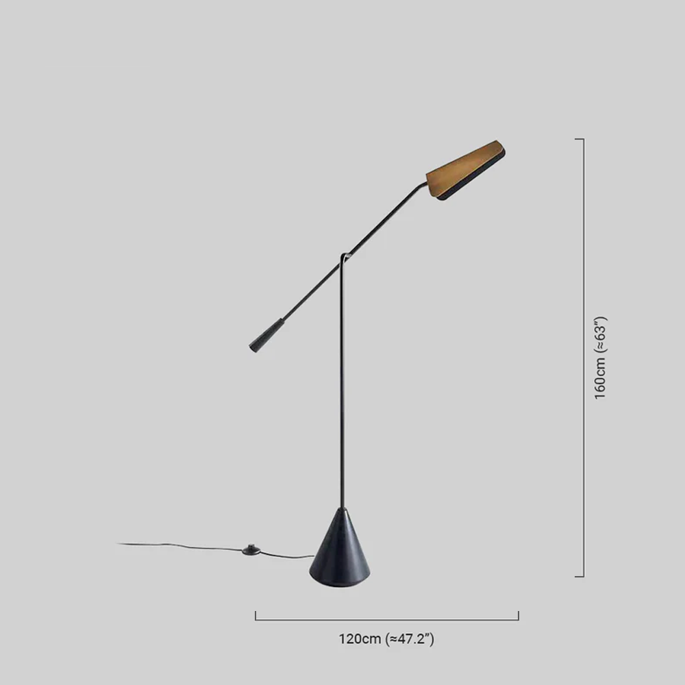 Modern Stehleuchte LED Linear Schwarz Metall Marmor Wohnzimmer
