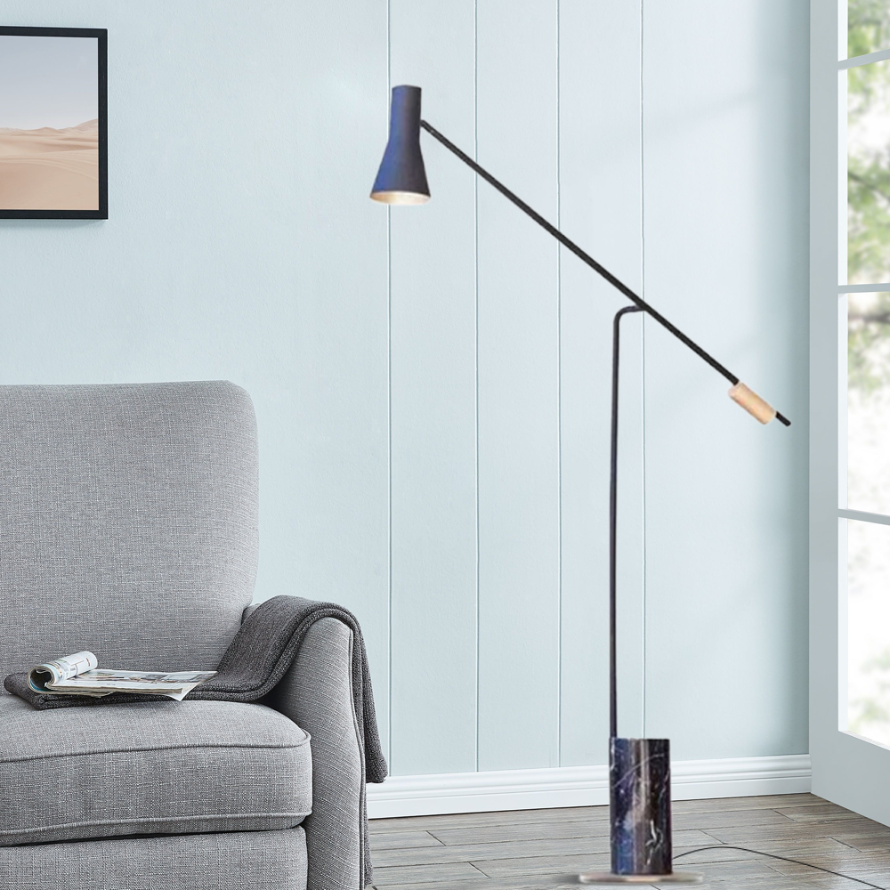 Nordic Stehlampe LED Marmor Konisch Schwarz Wohnzimmer