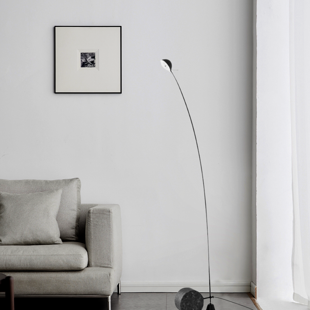 Minimalistisch Stehleuchte LED  Linear Schwarz Metall/Marmor Wohnzimmer
