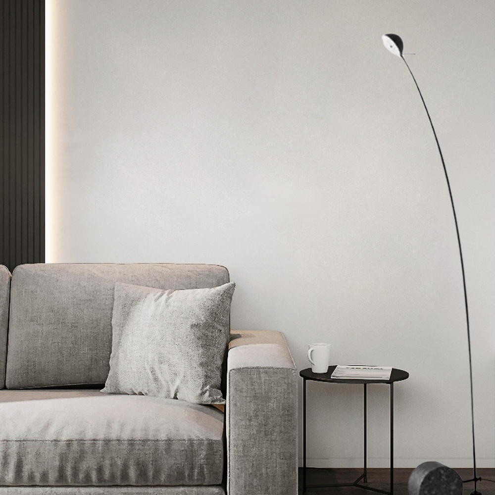 Minimalistisch Stehleuchte LED  Linear Schwarz Metall/Marmor Wohnzimmer