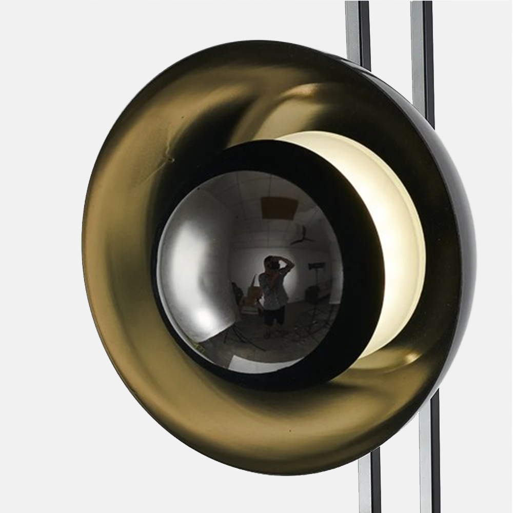 Modern Stehleuchte LED Schüssel Schwarz Metall Marmor Wohnzimmer