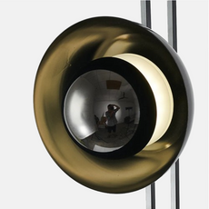 Modern Stehleuchte LED Schüssel Schwarz Metall Marmor Wohnzimmer