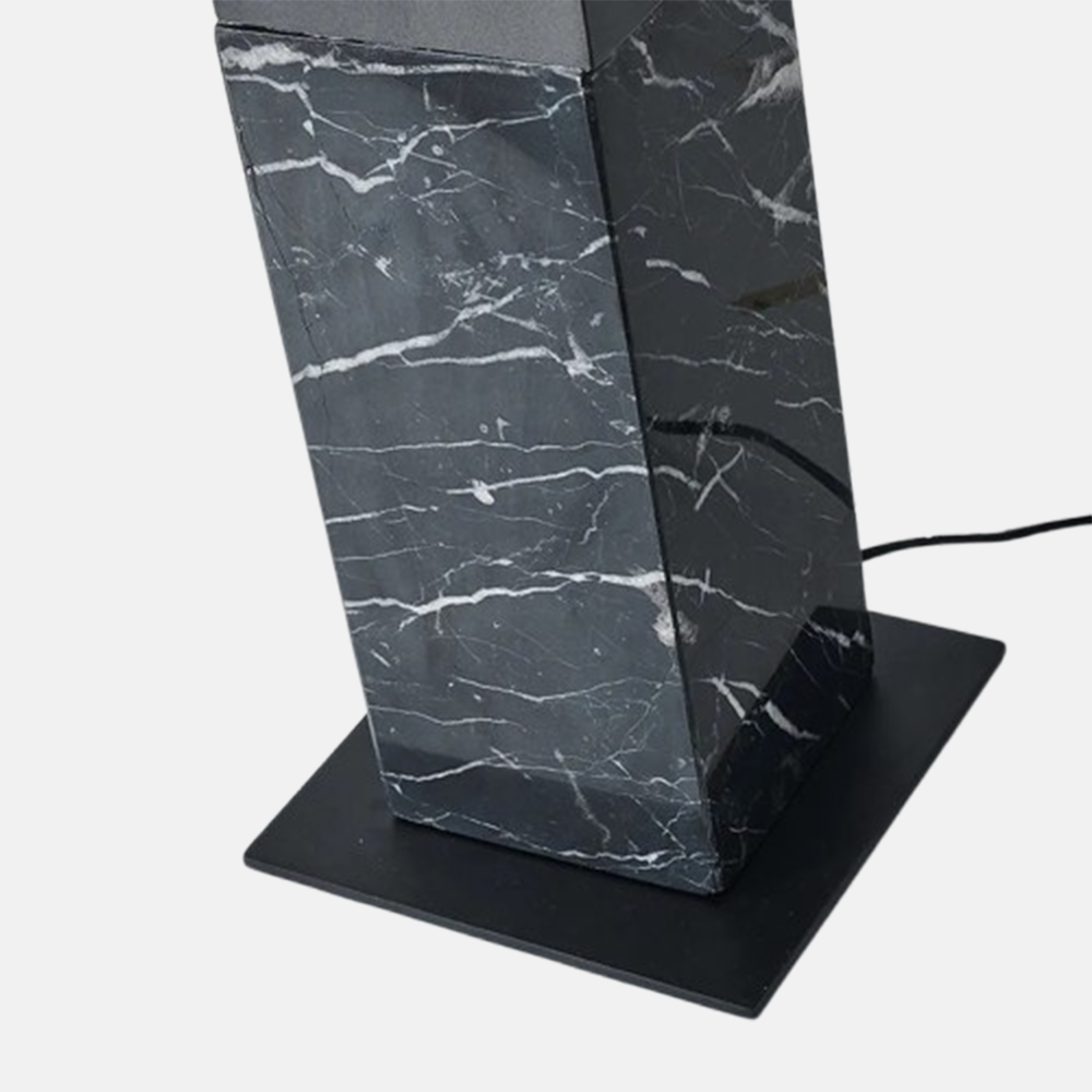 Modern Stehleuchte LED Schüssel Schwarz Metall Marmor Wohnzimmer