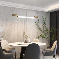 Modern  Pendelleuchte LED Zylindrisch Gold Metall Acryl Esstisch