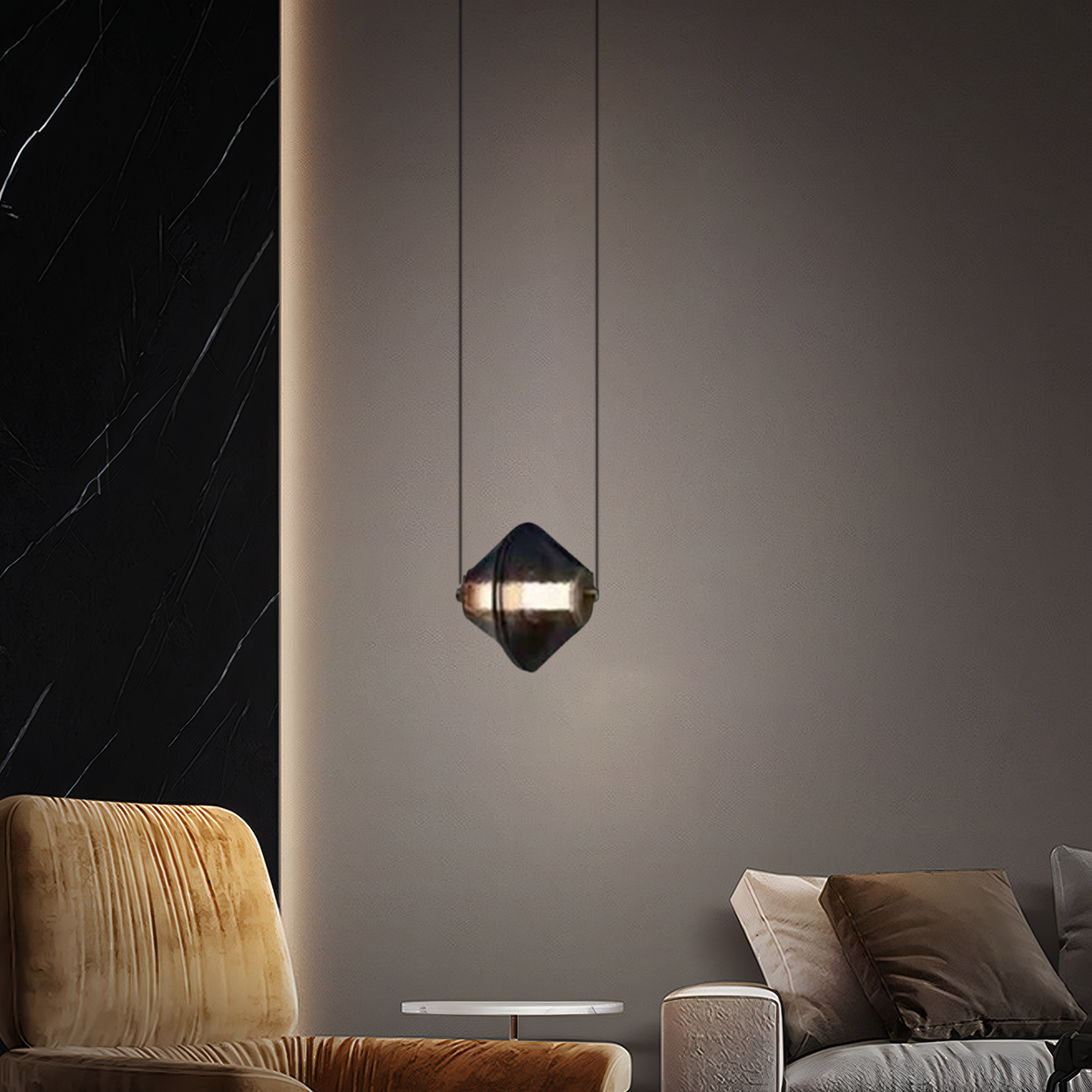 Modern Pendelleuchte LED Metall Polygonale Schwarz 