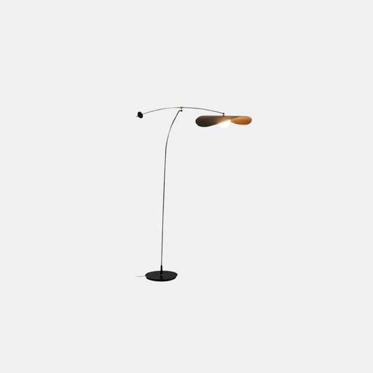 Art Deco Stehlampe LED Kappenförmig Schwarz Metall Wohnzimmer