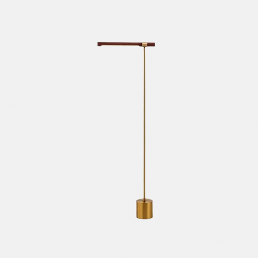 Minimalistische Stehlampe Gold Holz Linear Schlafzimmer