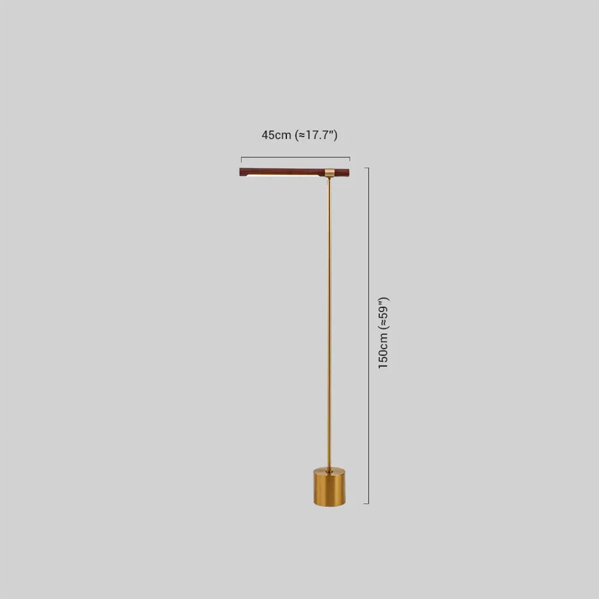 Minimalistische Stehlampe Gold Holz Linear Schlafzimmer