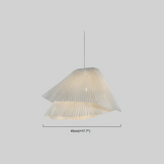 Nordic Pendelleuchte LED Laterne Weiß Stoff Wohnzimmer