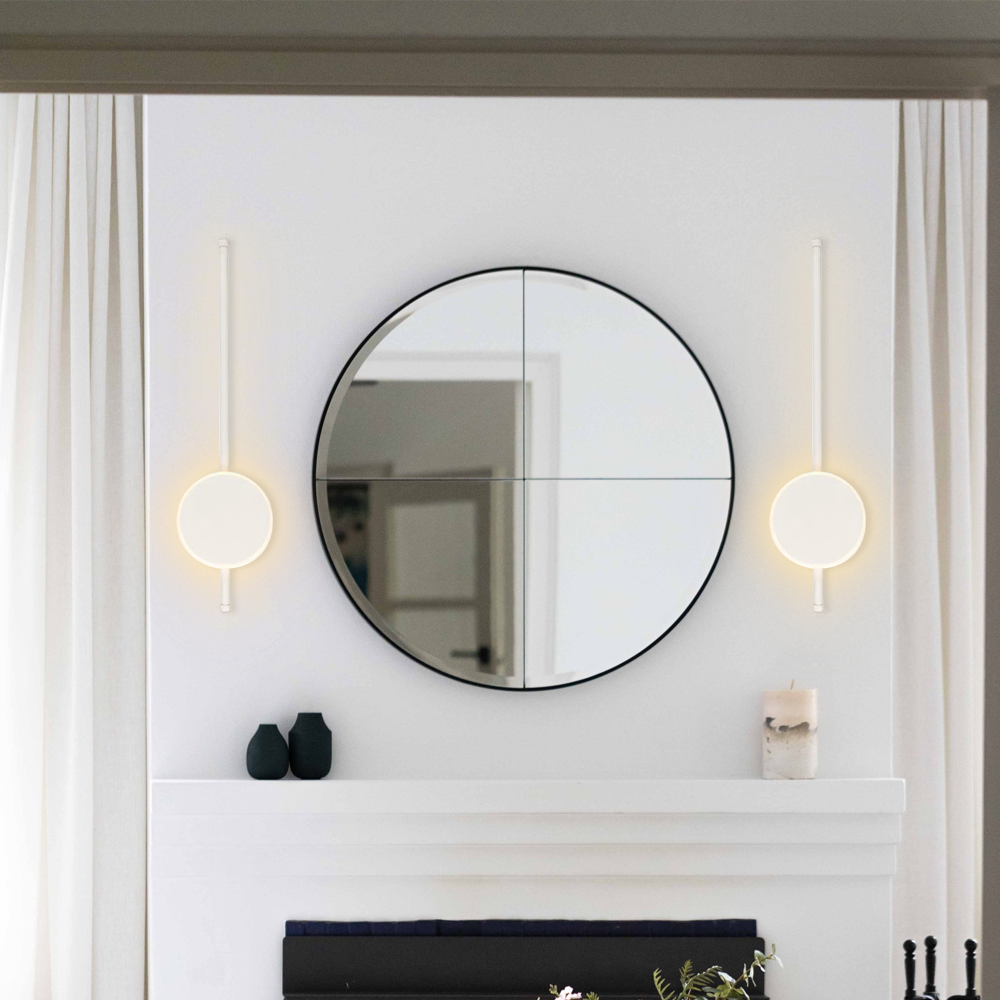 Minimalistisch Wandlampe LED Linear Weiß Metall Badzimmer