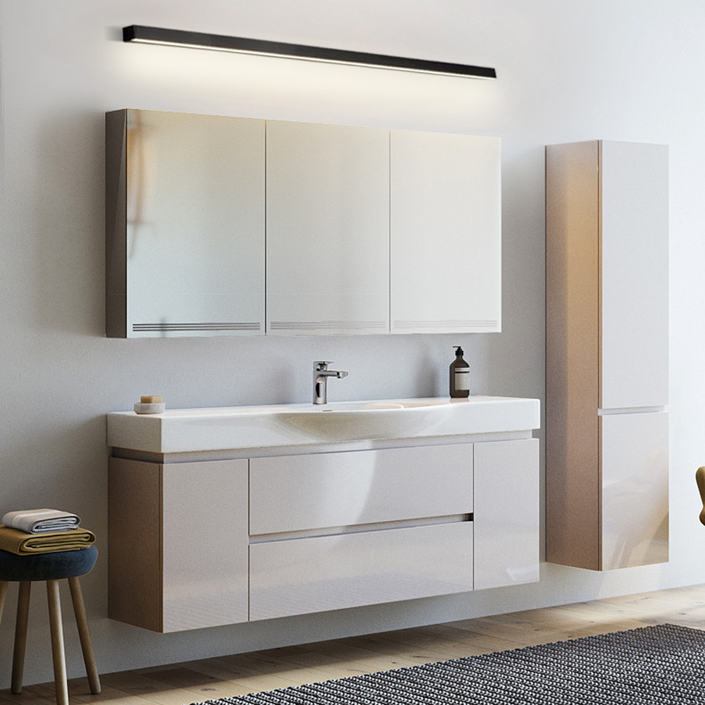 Minimalistische Wandleuchte LED Rechteckig Schwarz Metall Badezimmer