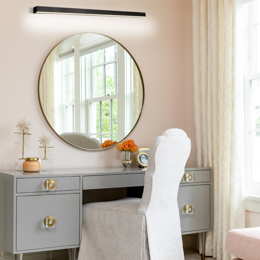 Minimalistische Wandleuchte LED Rechteckig Schwarz Metall Badezimmer