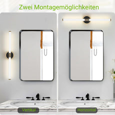 Moderne Wandleuchte/Spiegelleuchte LED Metall Schwarz Badezimmer
