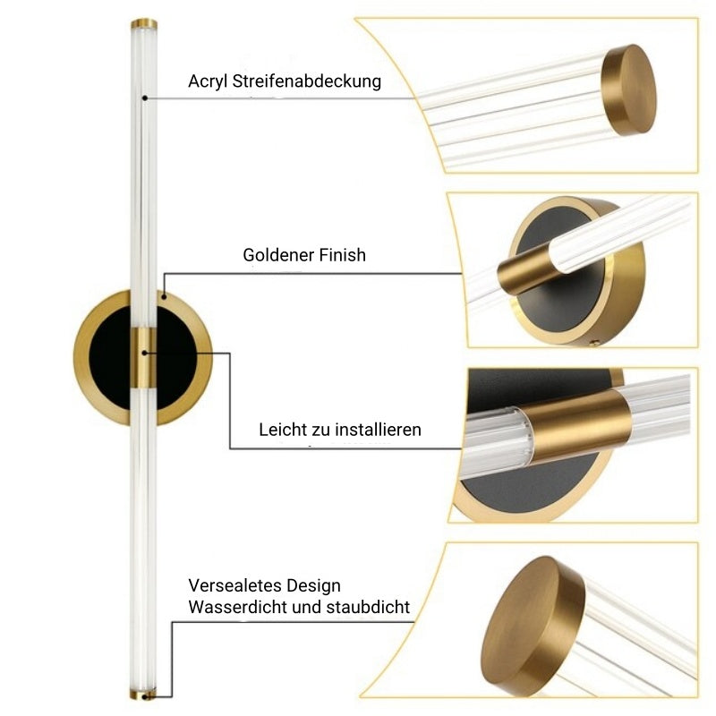 Moderne Wandleuchte/Spiegelleuchte LED Metall Schwarz Badezimmer