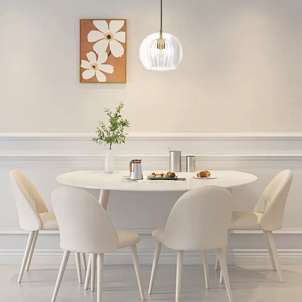 Moderne Pendelleuchte LED Glas Klar/Bernstein Esstisch/Wohnzimmer