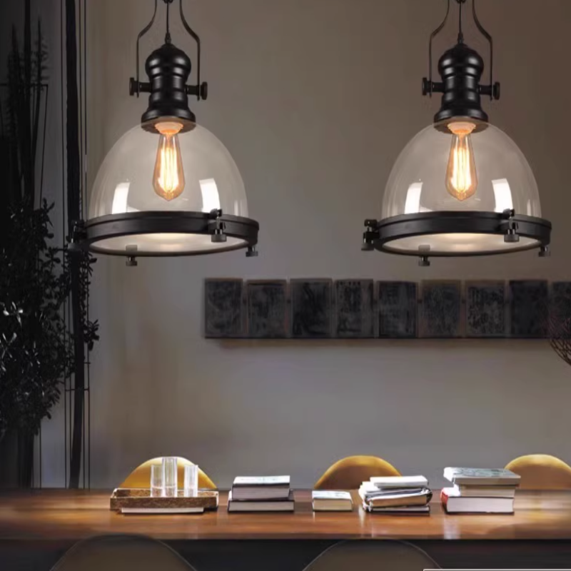 Industrial Pendelleuchte Metall Schwarz Esszimmer