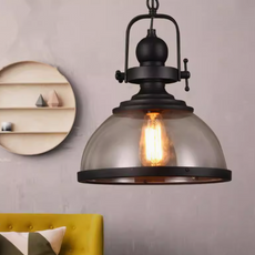 Industrial Pendelleuchte Metall Schwarz Esszimmer
