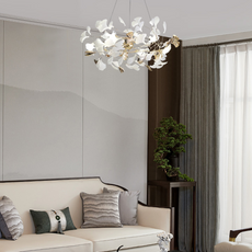 Gold-weißer Kronleuchter fürs Arbeitszimmer Wohnzimmer
