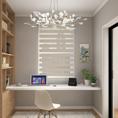 Gold-weißer Kronleuchter fürs Arbeitszimmer