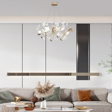 Gold-weißer Kronleuchter fürs Arbeitszimmer Wohnzimmer