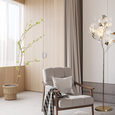 Art Deco Stehlampe Keramik Gold Dendritisch Schlafzimmer