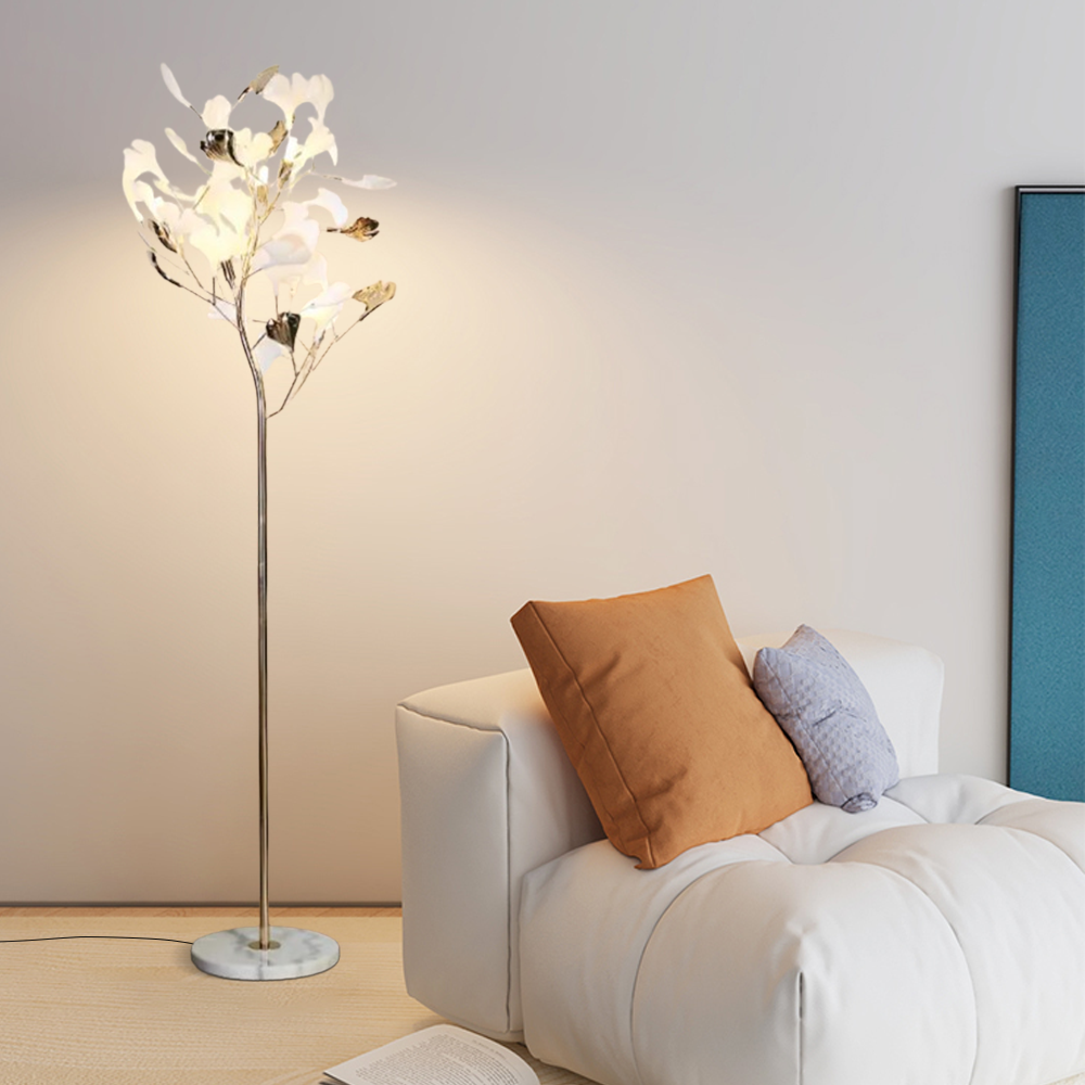 Art Deco Stehlampe Keramik Gold Dendritisch Schlafzimmer
