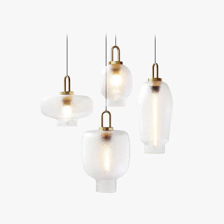 Modern Pendelleuchte Metall Glas Klar Wohnzimmer