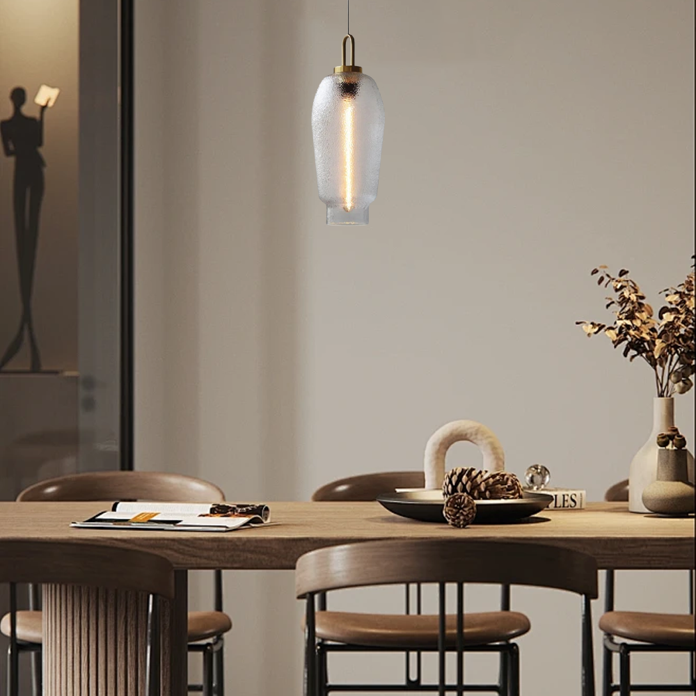 Modern Pendelleuchte Metall Glas Klar Wohnzimmer