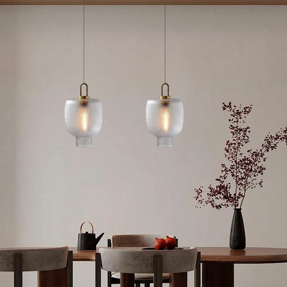 Modern Pendelleuchte Metall Glas Klar Wohnzimmer