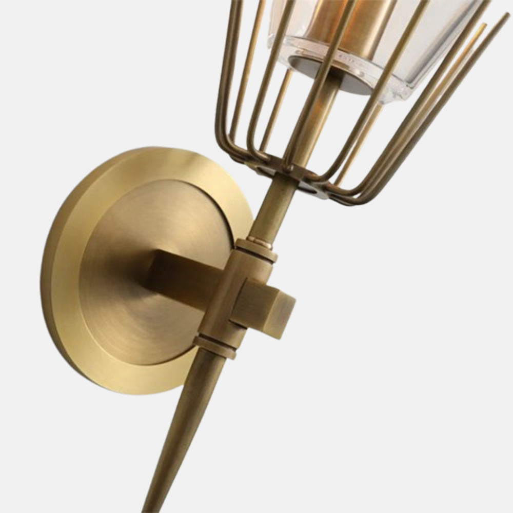  Vintage Wandleuchte LED Laterne Gold Metall/ Glas Wohn/Schlafzimmer