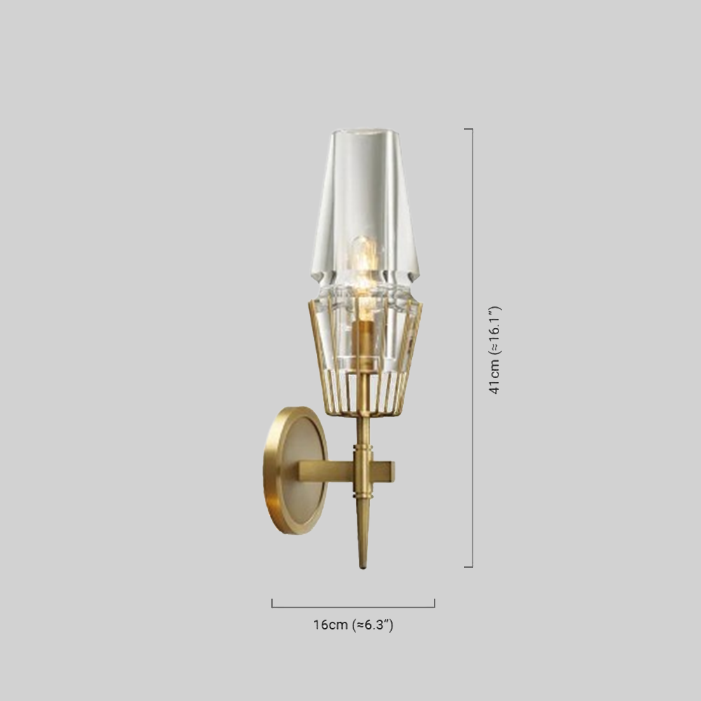  Vintage Wandleuchte LED Laterne Gold Metall/ Glas Wohn/Schlafzimmer