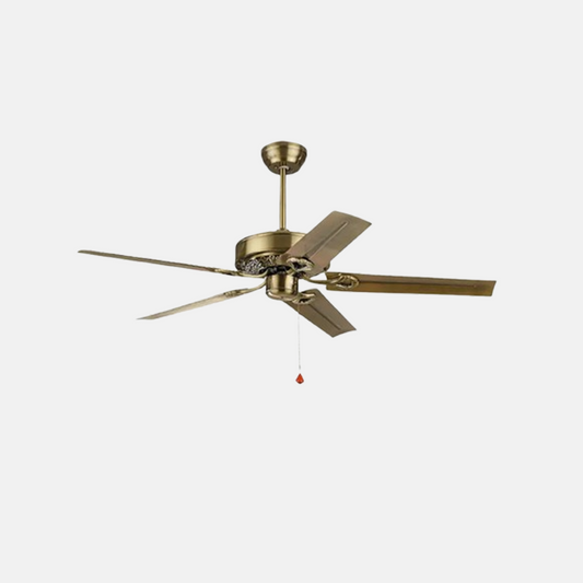 Industriell Deckenventilator LED Metall Messing Wohnzimmer