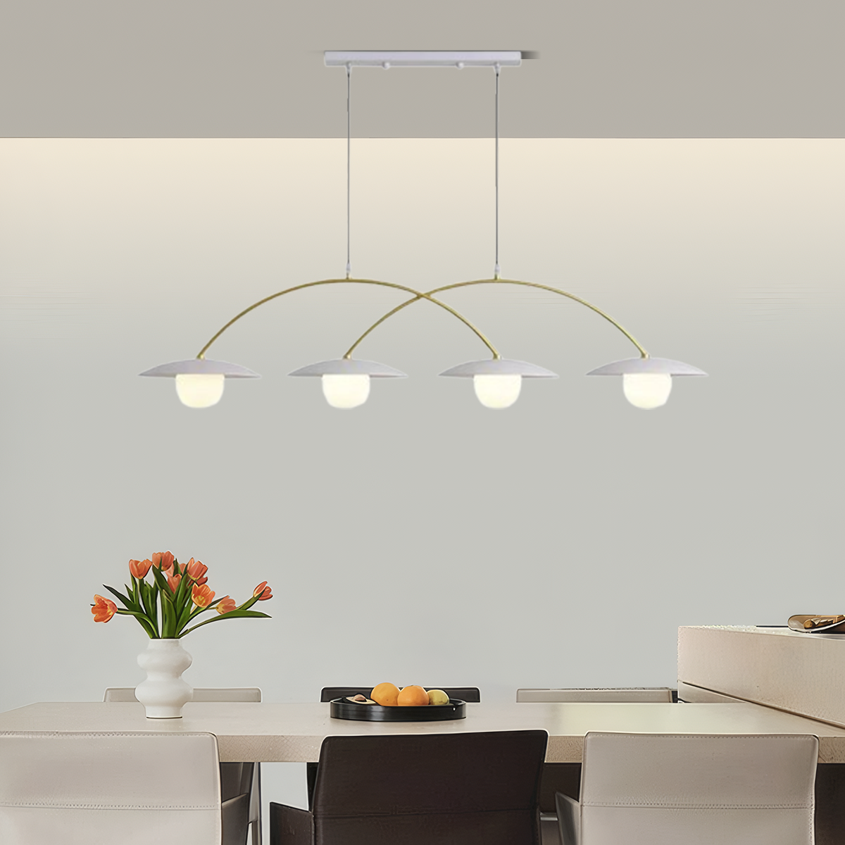 Modern Pendelleuchte LED Bogen Metall Wohnzimmer