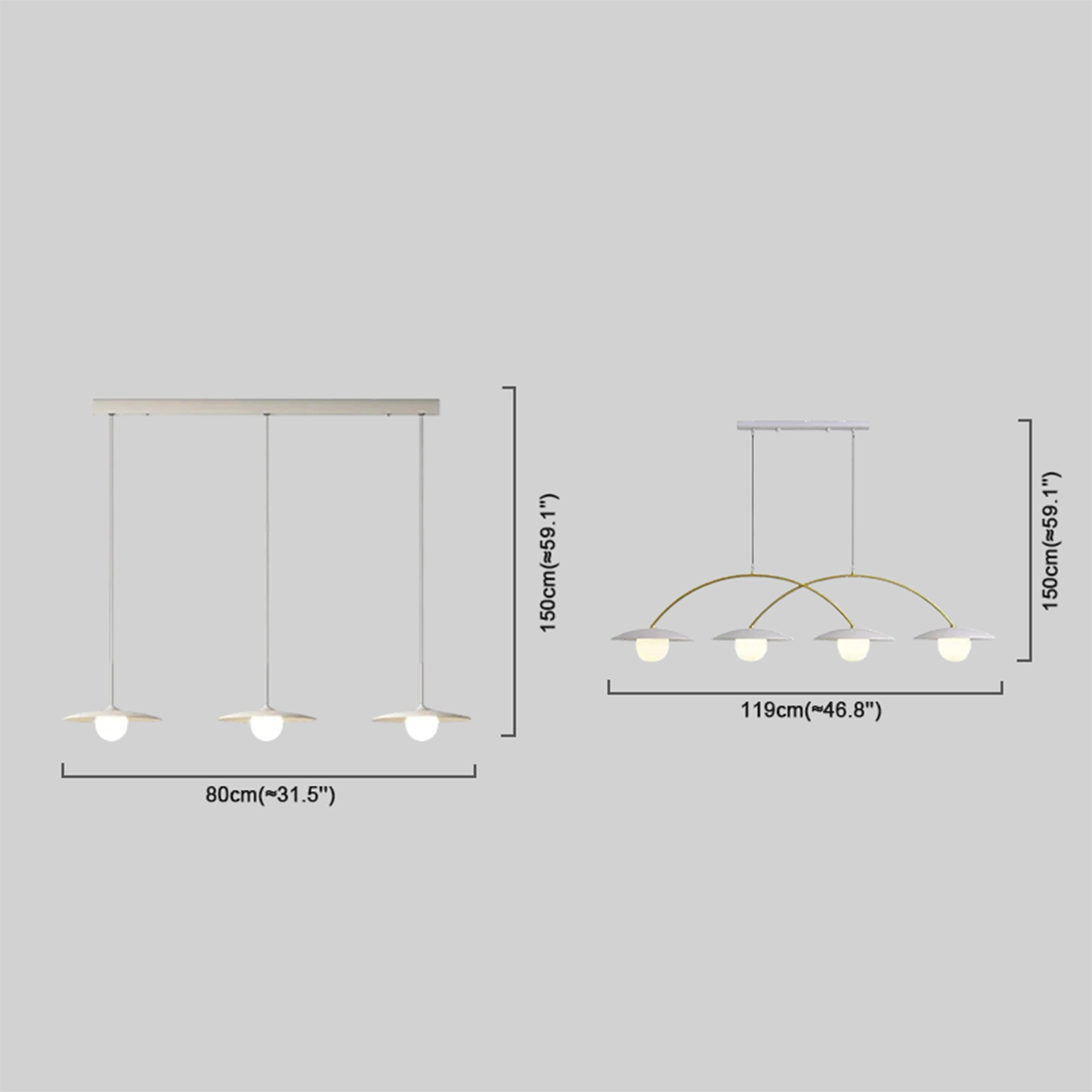 Modern Pendelleuchte LED Bogen Metall Wohnzimmer