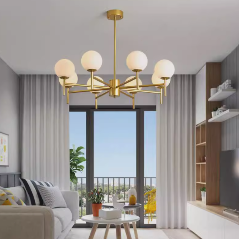 Modern Kronleuchter Metall Gold Kücheninsel