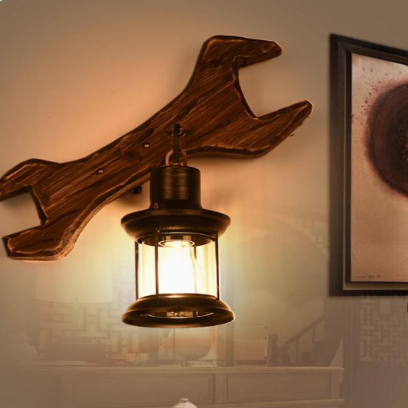 Vintage Wandlampe Metall Schwarz Wohnzimmer
