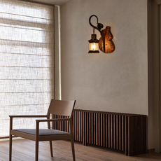 Vintage Wandleuchte Holz Metall Kiefer Laterne Wohnzimmer