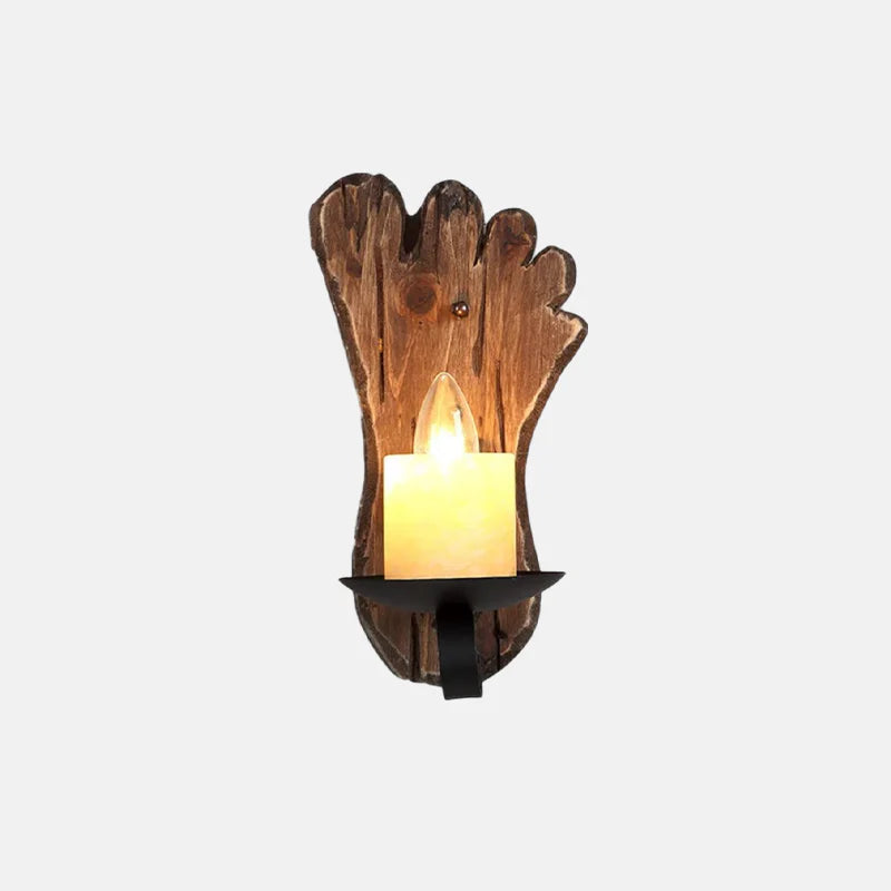 Vintage Wandlampe Metall/Holz Holzfarbe Wohnzimmer